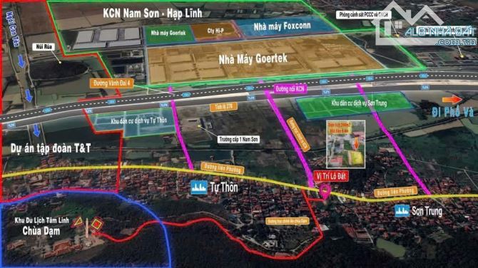 💯💯Bán Nhanh 4 Lô Thổ Cư Rẻ Nam Sơn Gần CTy Gotek Mt 4m/Lô Dt 70m2/Lô Giá 1.89-1.95 Tỷ - 1