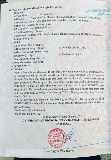 BÁN BIỆT THỰ PHẠM PHÚ THỨ 9X25 NGAY LÝ THƯỜNG KIỆT-BV THỐNG NHẤT CHỈ 48,9 TỶ - 20