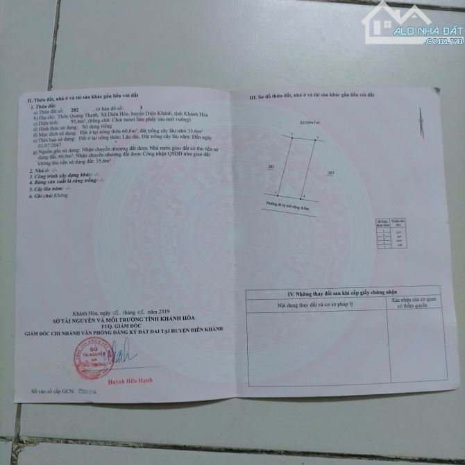 Bán đất thổ cư Quang Thạnh, Diên Hoà, Diên Khánh - 3