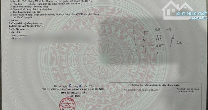 CHÍNH CHỦ CẦN BÁN GẤP LÔ ĐẤT 63,5M² – ĐẸP NGAY TRỤC ĐƯỜNG THÔN HOÀNG XÁ, LẠI THƯỢNG, THẠCH - 3