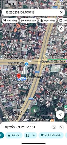 Đất dân thị trấn hướng Đông Nam ngay ngã ba Thành phù hợp làm nhà vườn