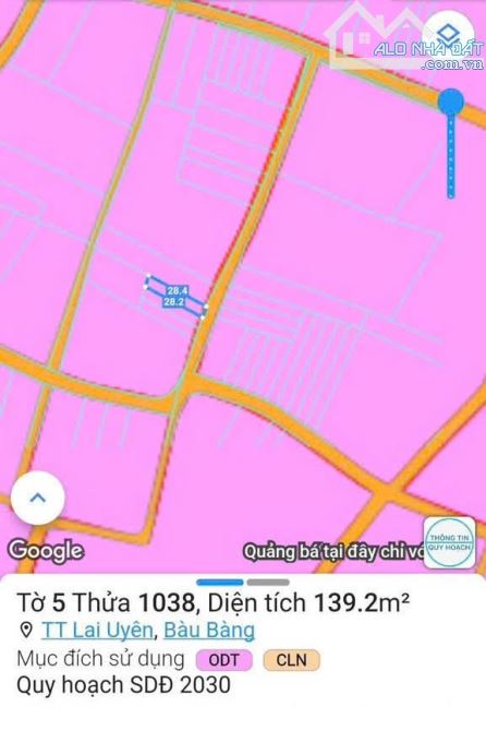 BÁN ĐẤT LAI UYÊN 07 - BÀU BÀNG. DIỆN TÍCH 139M2 - 1