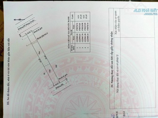 Cần bán đất mặt tiền đường Đỗ Đăng Tuyển xã An Nhơn Tây 6x58 tổng 350m2 thổ cư 157m2 - 2
