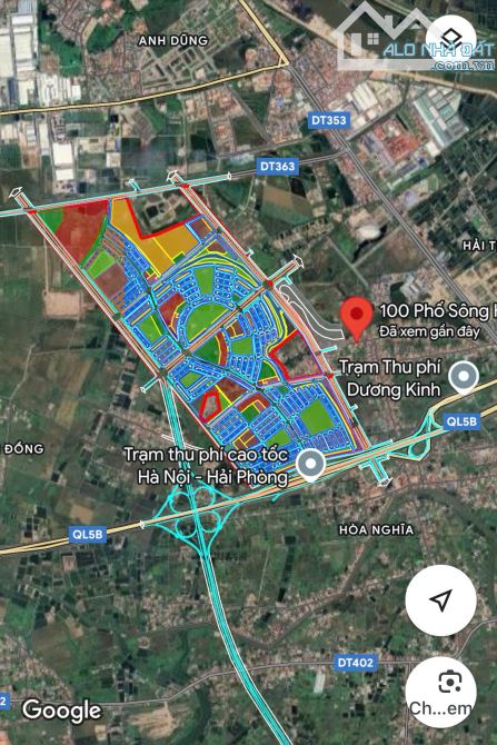Cần bán lô 129,5m2 ngang 6m mặt đường Sông He Hòa Nghĩa Dương Kinh giá 28,x - 2