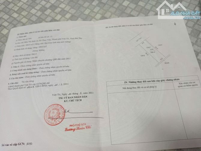 Bán đất băng 1 TDC Thụy Vân, 2,8 tỷ, 208 m2, MT 8m, KINH DOANH - 3