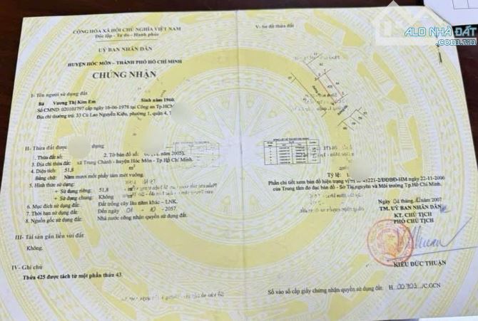 Giảm Sâu Sát giá Lô đất Vị Trí Đẹp Nằm ngay Tô Ký Hóc Môn Sổ Hồng Riêng 51m2 Giá 600triệu - 3