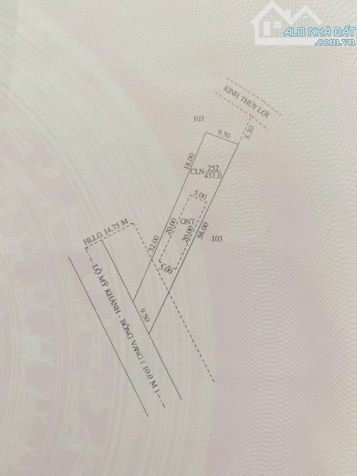 Nền Bông Vang - Mỹ Khánh DT: 9,5x50=451m2 giá 4,7 tỷ lộ nhựa 10m sổ hồng thổ cư - 3