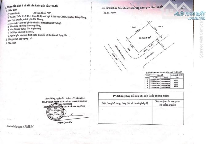 Bán toà nhà 12 tầng diện tích 425m thuộc lô 8 mặt đường Lê Hồng Phong phường Đằng Giang