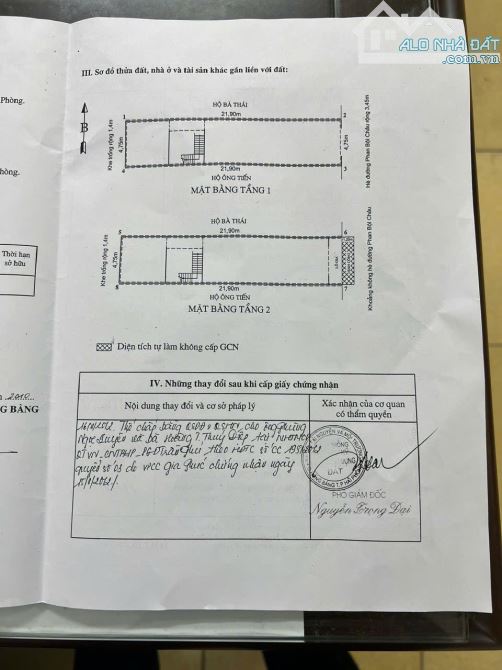Bán nhà 2 tầng mặt đường Phan Bội Châu vuông vắn mặt tiền gần 5m