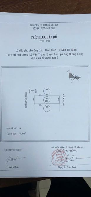 🏡 BÁN LÔ ĐẤT MẶT TIỀN ĐƯỜNG LÊ VĂN TRUNG – GẦN HOÀNG VĂN THỤ, TP QUY NHƠN