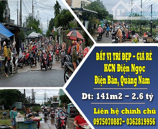 Chính chủ cần bán gấp lô đất kinh doanh buôn bán sầm uất đường 15m trục chính vào KCN Điện