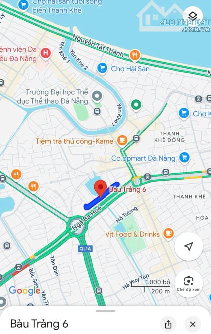 Bán Lô Góc 2MT đường Bàu Trảng 6, Thanh Khê - sát Điện Biên Phủ - 129m2. Giá 7,5 tỷ tl