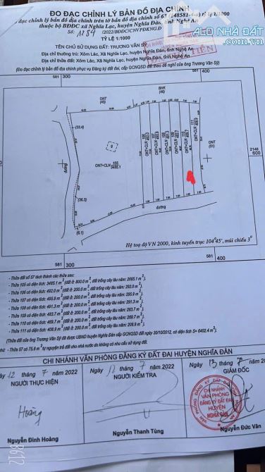 BĐS cắt lỗ!  Bán ô đất Xóm Lác, xã Nghĩa Lạc huyện Nghĩa Đàn, tỉnh Nghệ An