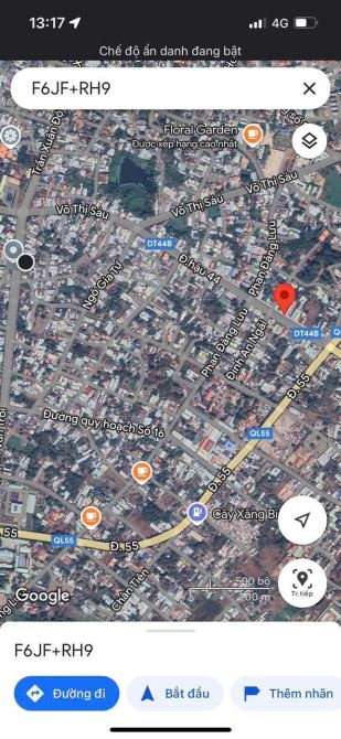 MẶT TIỀN TỈNH LỘ 44B ĐOẠN NGAY VÕ THỊ SÁU - TRUNG TÂM LONG ĐIỀN