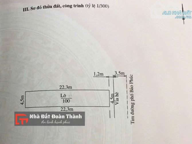 100m2 đất mặt đường Bảo Phúc cạnh khu TĐC Vườn Hồng, Đằng Hải