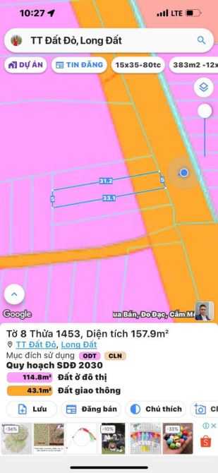 Bán 2 lô liền kề mt Nam Kỳ Khởi Nghĩa| Thị trấn Đất Đỏ - Đất đỏ - BRVT.