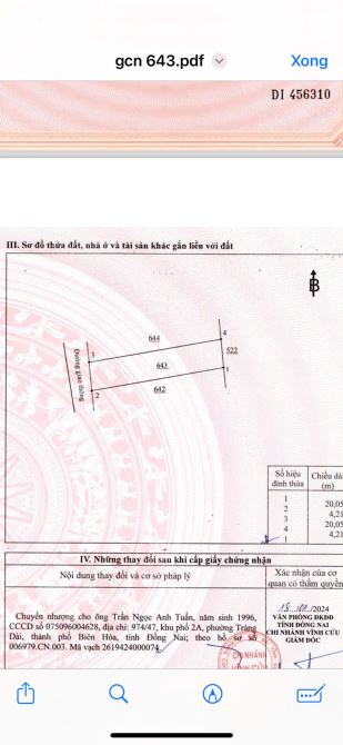 Bán đất SHR 84m2  full thổ cư,xã Tân Bình,Huyện Vĩnh Cửu ,đường oto , xây dựng tự do. - 1