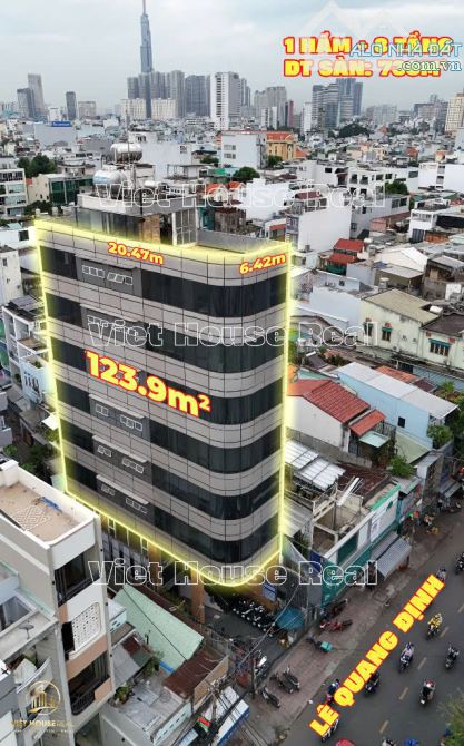Building góc 2MT 82-84 Lê Quang Định, P. 14, Q.Bình Thạnh. DT: 6.42 x 20.47m. Hầm 7 tầng. - 1