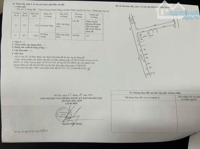 Hương Đình-Mai Đinh-Sóc Sơn-HN-2 lô góc 55m và 59,5m=50tr/m - 1