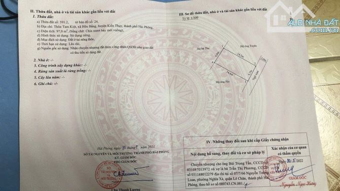 Bán đất Tam Kiệt - Hữu Bằng - Kiến Thụy - Hải Phòng - 2