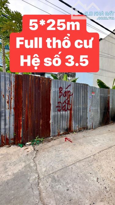 ĐẤT LỚN 5X25M HẺM XE HƠI, GẦN CHỢ SIÊU THỊ TRƯỜNG HỌC, HSXD 5.6 - 2