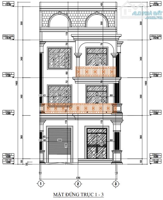Bán liền kề diện tích 81m mặt tiền 7 m hướng Đông Nam - 2