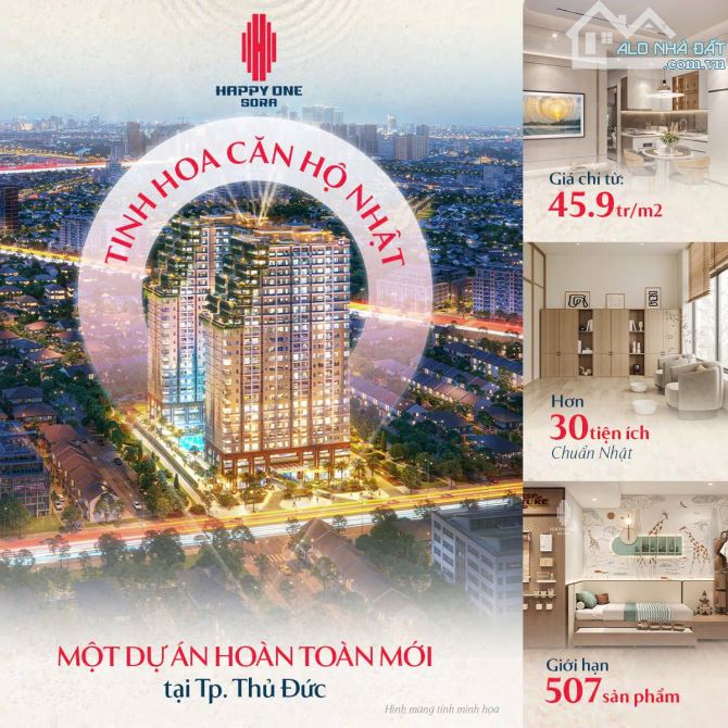 Căn Hộ Happy One Sora Thủ Đức, Giỏ hàng trực tiếp CĐT, giá chỉ 45,9tr/m2, thanh toán chậm - 2