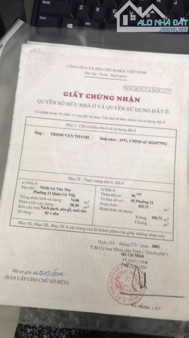 CHỈ 49 TR/M2 NHÀ 4.2 ❌ 23 - NGAY CÔNG VIÊN LÀNG HOA LÊ VĂN THỌ P.8 GÒ VẤP - 2