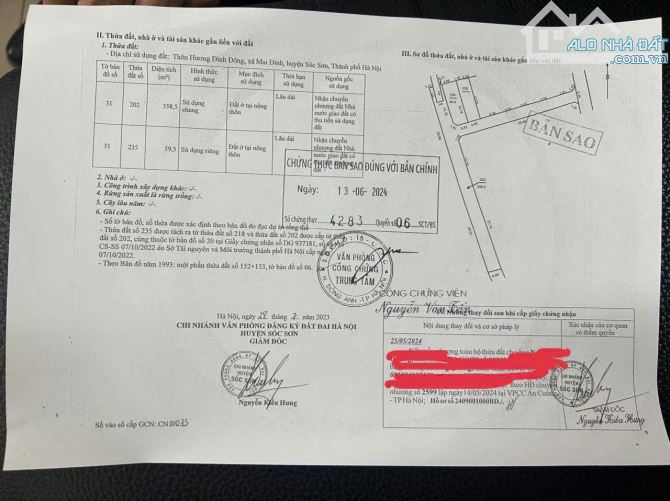 Hương Đình-Mai Đinh-Sóc Sơn-HN-2 lô góc 55m và 59,5m=50tr/m - 2