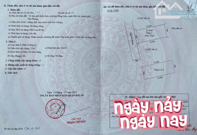 Bán nhà Tô Vũ - 193 Văn Cao, 61m 4 tầng, ngõ ô.tô, giá  4.35 tỉ - 4