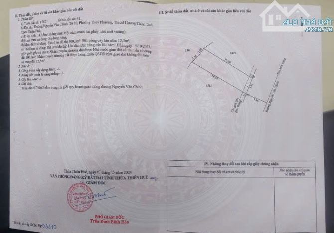 Cần bán gấp mặt tiền đường Nguyễn văn chính , phường thủy phương , TX hương thủy - 5