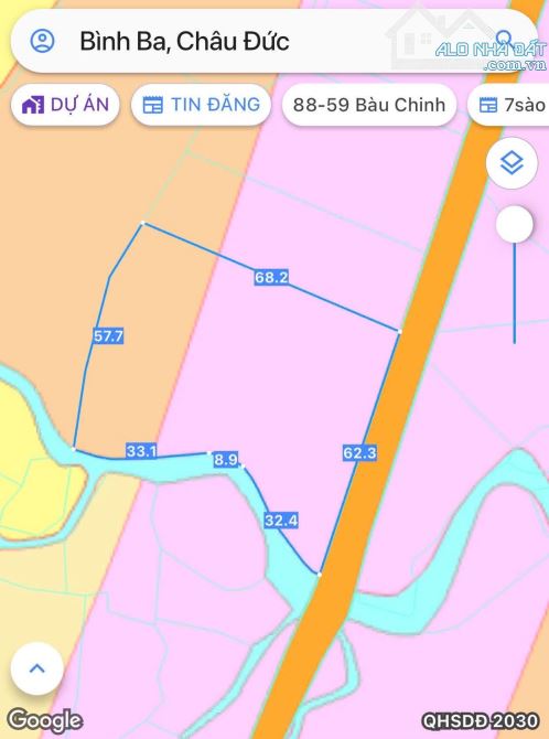 Bán khoảng 3 sào 6 (3672m2) đất Bình Ba, huyện Châu Đức, BRVT.
