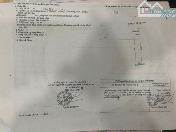 Bán lô đất đẹp Xô Viết Nghệ Tĩnh Giá 16 tỷ 5x25=125m Hướng Bắc