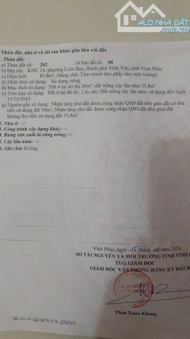 Bán đất khu hành chính 14 Liên Bảo, Vĩnh Yên, Vĩnh