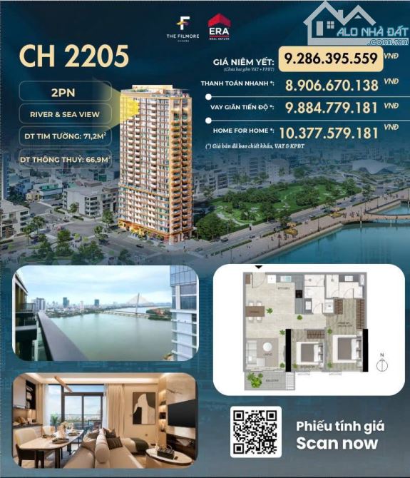 ✨ CH2205 – Căn hộ 2PN siêu phẩm tại The Filmore Đà Nẵng ✨