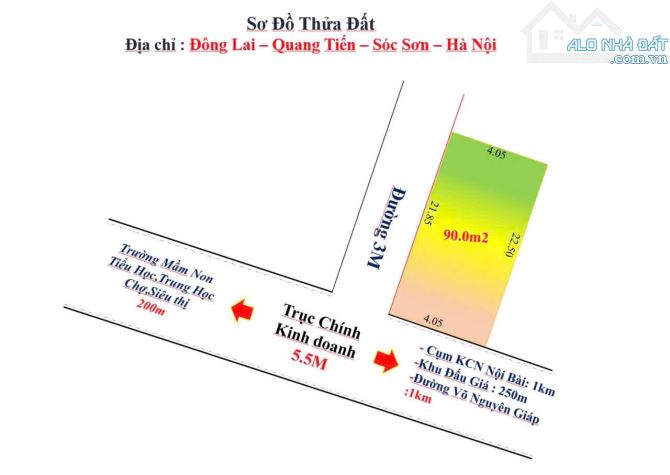 Bán nhanh lô góc 2 mặt tiền, TRục chính kinh doanh tại Đông Lai,Quang Tiến,Sóc Sơn