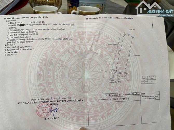 Chuyển nhượng lô đất mặt Chợ Hàng, Lê Chân, Hải Phòng - 1