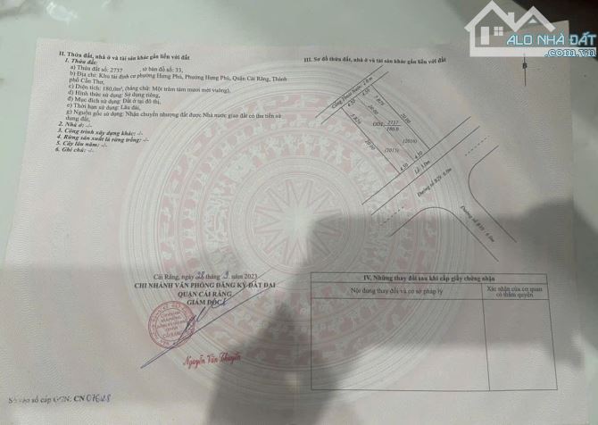 Bán cặp nền đâm đường, gần cầu Quang Trung, quận Cái Răng, thành phố Cần Thơ - 1
