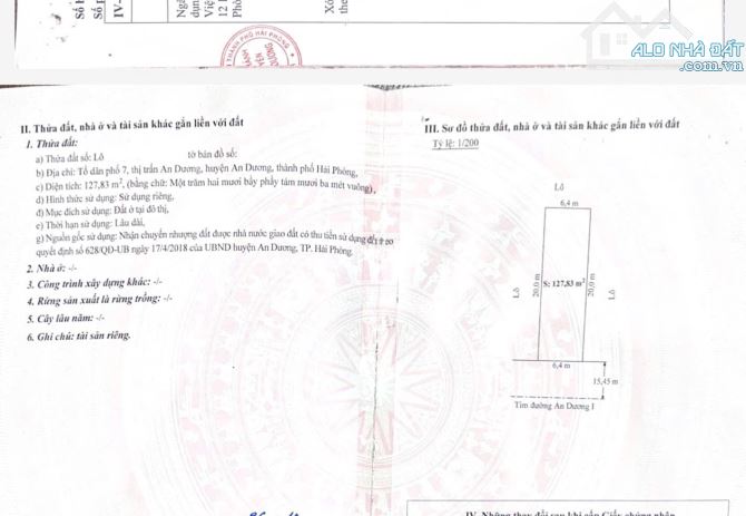 Chuyển nhượng lô đất mặt đường tổ 7 cạnh trung tâm thị trấn An Dương - 1
