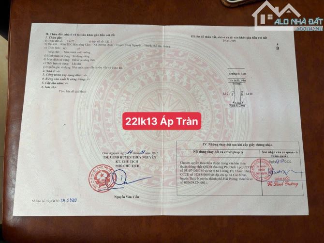 Chỉ 3,xx tỷ Lk13 CỰC HIẾM view biệt thự Áp Tràn Thuỷ Nguyên Hải Phòng - 1