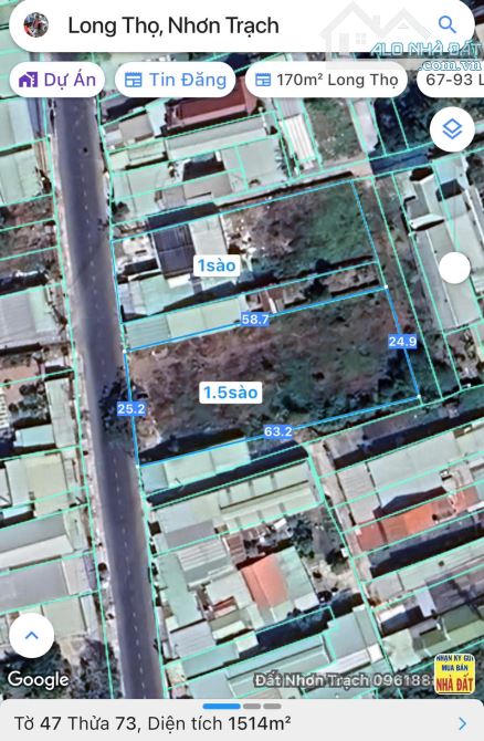 25 x 60 [1514m2] Mặt tiền Hùng Vương, xã Long Thọ, Nhơn Trạch, vị trí rất đẹp - 2