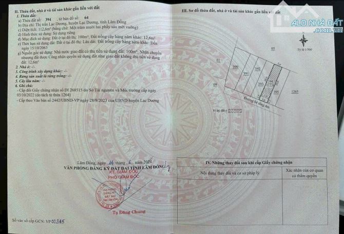 Em Cần bán một lô đất xây dựng tại thị trấn Lạc Dương - 2