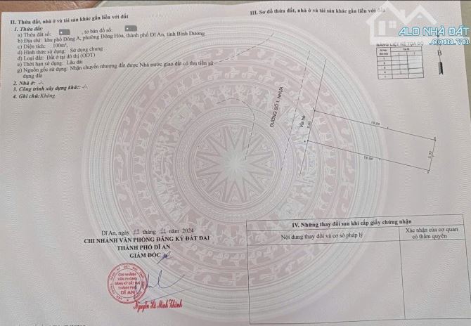 đất 100m2 4ty150 TL KDC ngay nhà thờ An Bình p.Đông Hòa Tp.Dĩ An - 3