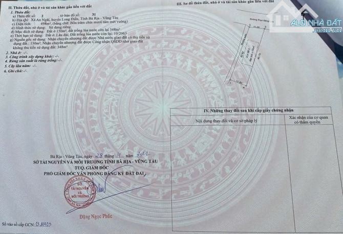Bán lô đất 496 m² mặt tiền đường Phan Đăng Lưu, xã An Ngãi, huyện Long Đất - 3