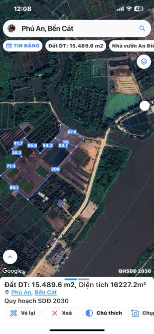 Bán lô đất mặt tiền rạch giao sông Sài Gòn, dt 15.000 m2 giá 1tr550/m2 - 3