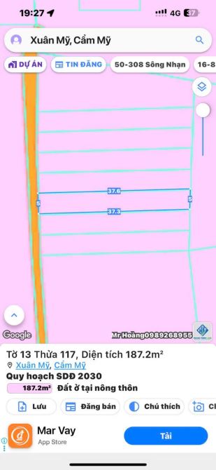 🆘BÁN ĐẤT THỔ CƯ XUÂN MỸ CẨM MỸ CHỈ 690Tr/ Lô    ✅Đường ôtô trước đất , Khu Dân Cư, ✅Hỗ Tr - 4