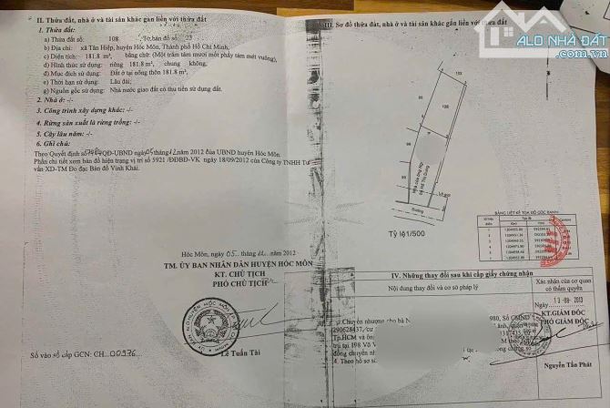 CẦN BÁN LÔ ĐẤT 181M2 ĐƯỜNG ĐỖ VĂN DẬY, XÃ TÂN HIỆP, HÓC MÔN GIÁ 1,9 TỶ - 5