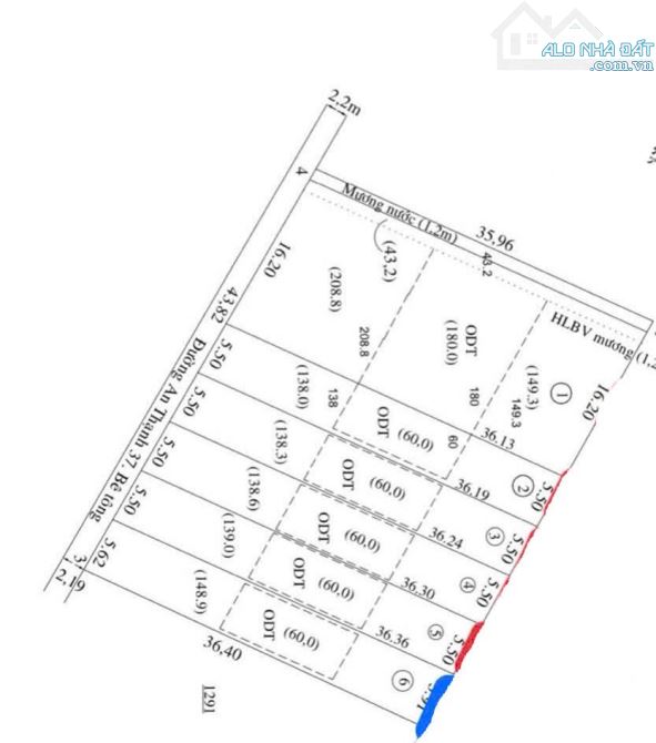 6 lô đất 198m2 2ty280 Tl cách đường Thạnh Quý 80m p.An Thạnh, Tp.Thuận An - 6