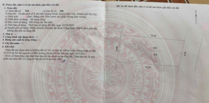 E CẦN BÁN NHANH  50M ĐẤT Ở ĐÔ THỊ ĐƯỜNG Ô TÔ NGÕ THÔNG, QUANG MINH, MÊ LINH, HÀ NỘI. - 3