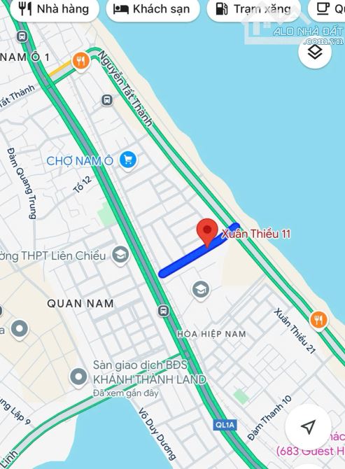 Bán đất 2MT (trước sau) Xuân Thiều 11, Hòa Hiệp Nam - Gần Biển - 101m2, giá 3.25 tỷ tl